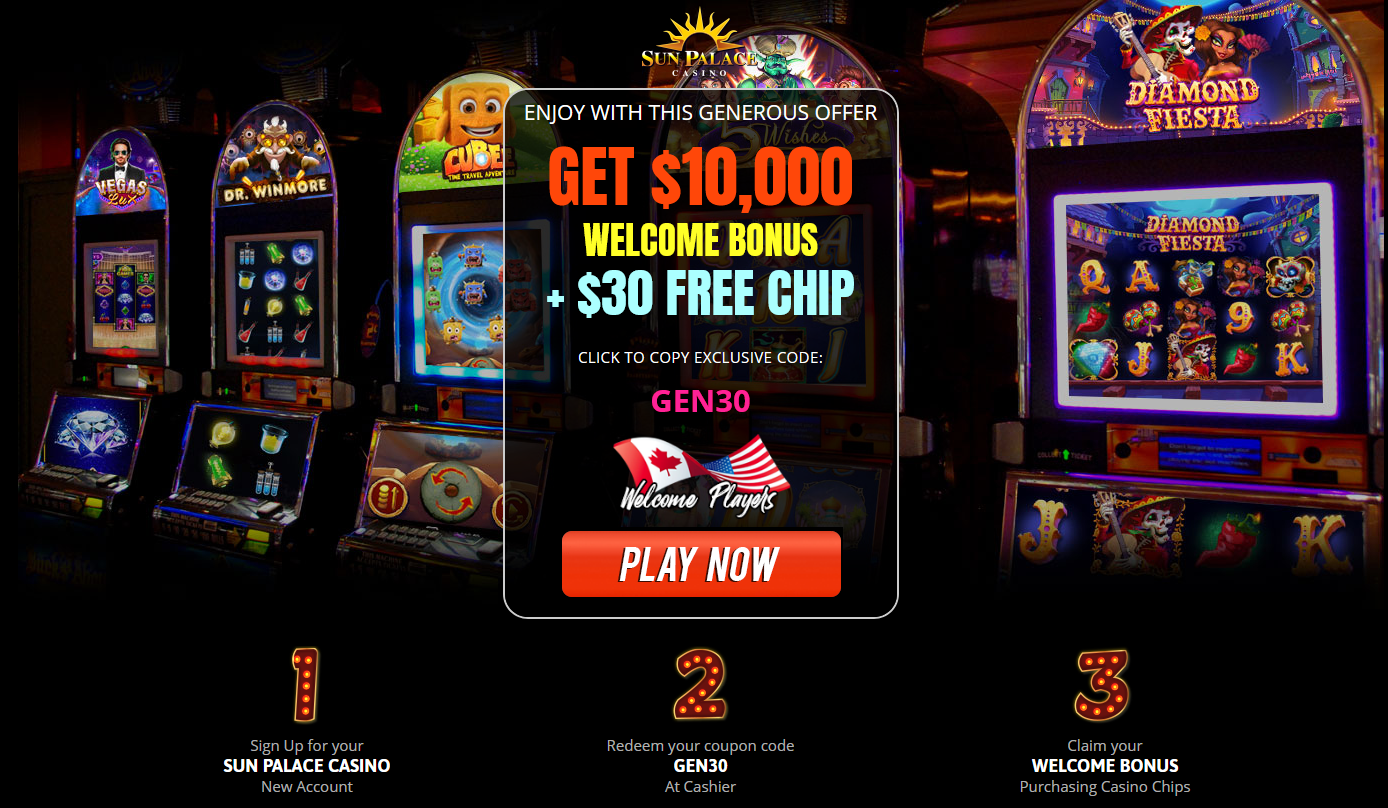 Sun Palace
                                    Casino-$10,000 WELCOME BONUS + $30
                                    FREE CHIP